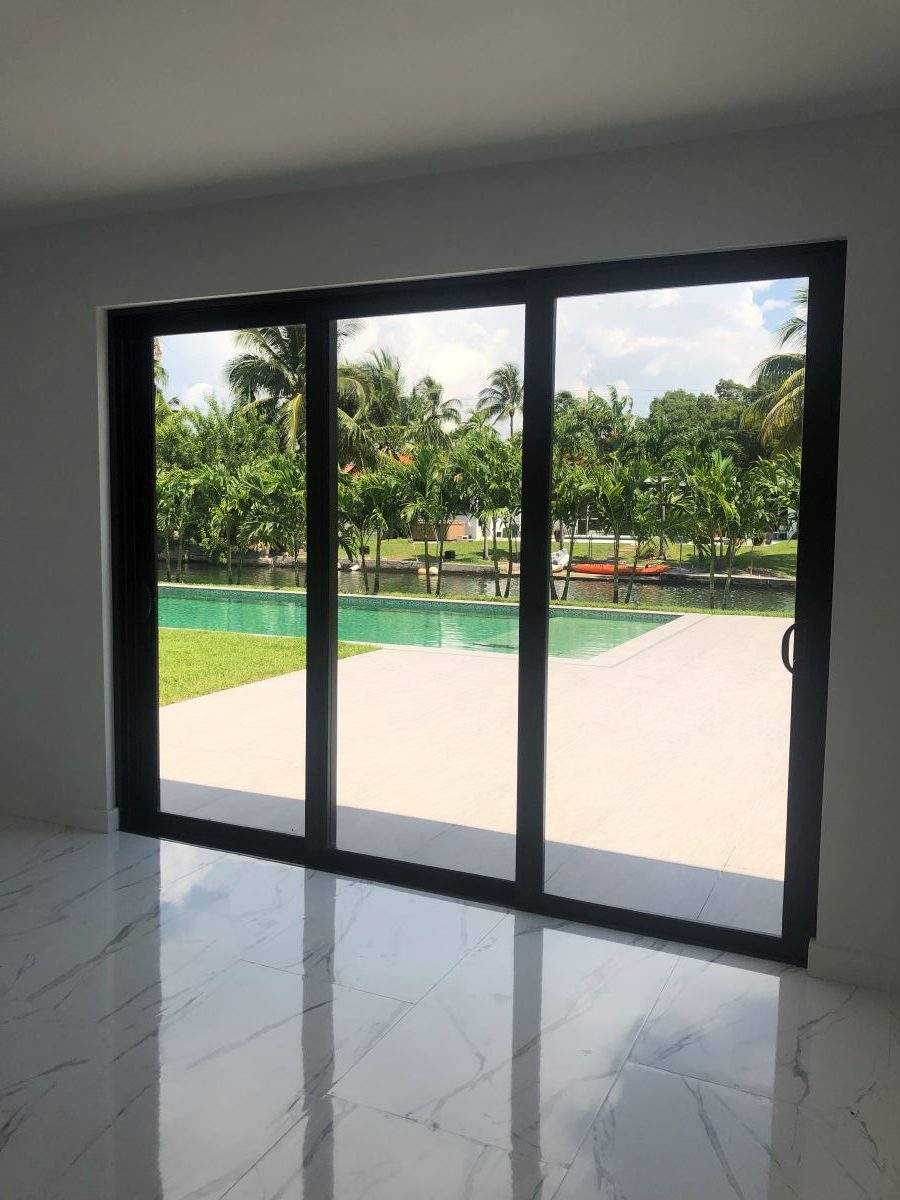 Hurricane impact door installation in the Bahamas