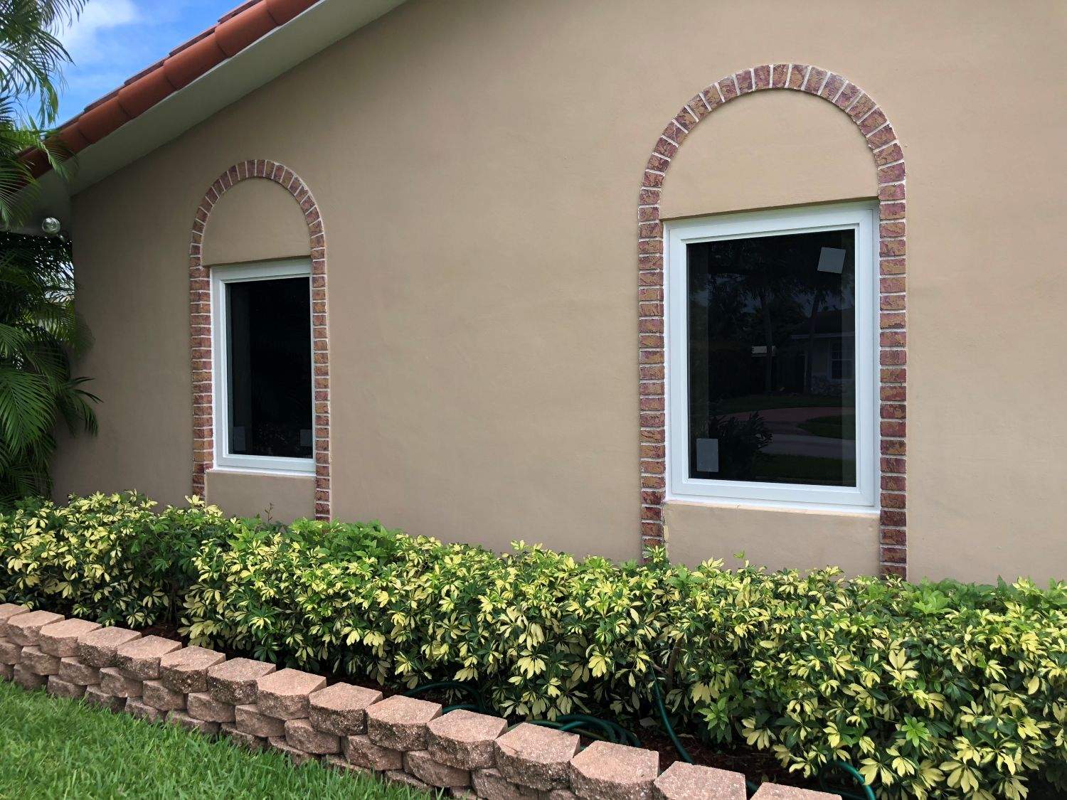Casement impact window installed